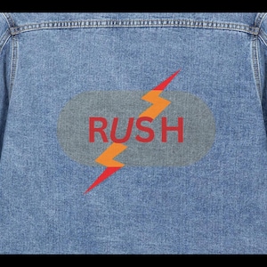 Rush Lightning Graphic Denim Jacket | VCR Cleaner Back Patch