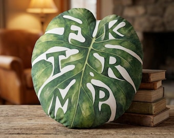 Subtle Anti Trump Design | Tropical Monstera Leaf Pillow