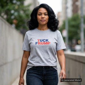 Tuck Frump T-Shirt | Political Satire, Red & Blue Text