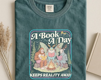 Cryptid Book Club Shirt, Bigfoot Mothman Jackalope Tee, Funny Cryptid Reader Shirt, Bookish Cryptid Lover Gift, Campfire Reading Tee