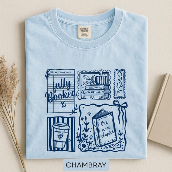 Comfort Colors® Just One More Chapter Shirt, Bookish Reader Tee, Book Lover Shirt, Literary Girl Tee, Reading Shirt Gift, Cozy Reader Shirt