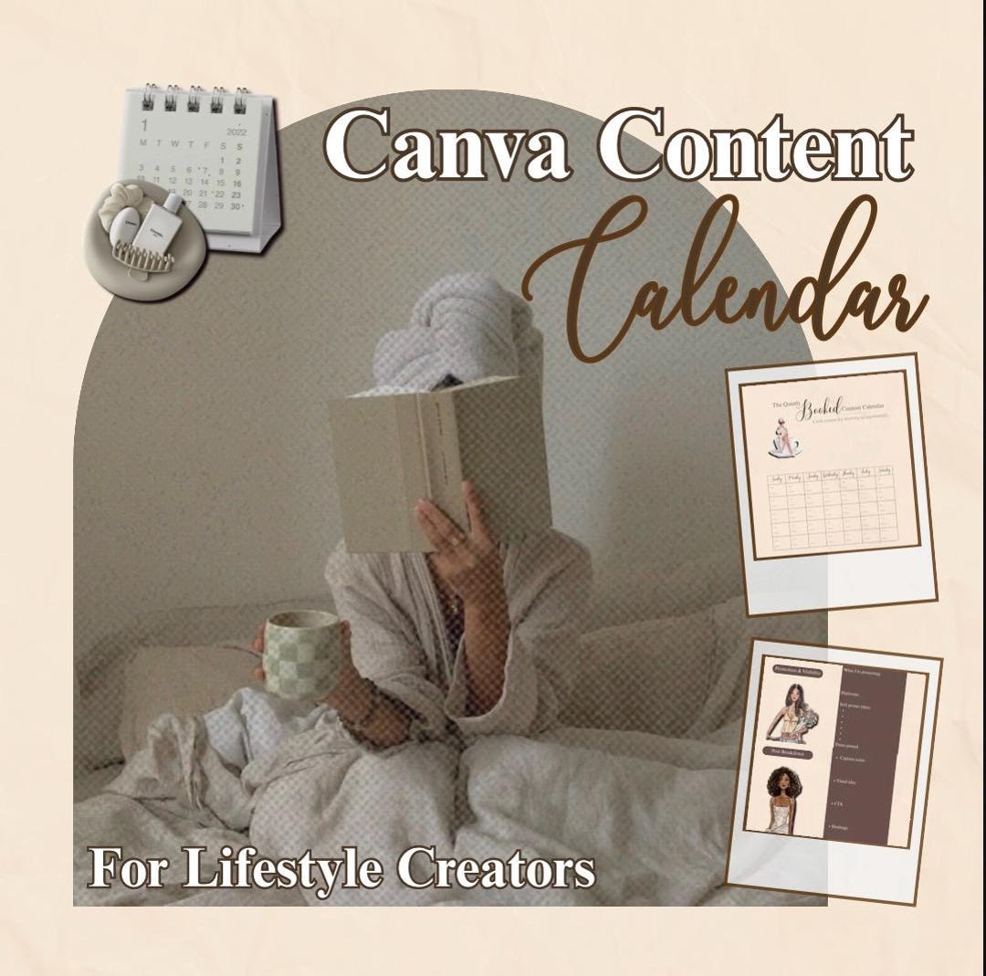 Canva Content Calendar for Beauty, Business & Travel Creators - Etsy