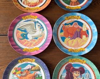 Set Complet 6 Assiettes Hercule Disney McDonald's 1997 - Mélamine Vintage - État Excellent Collection