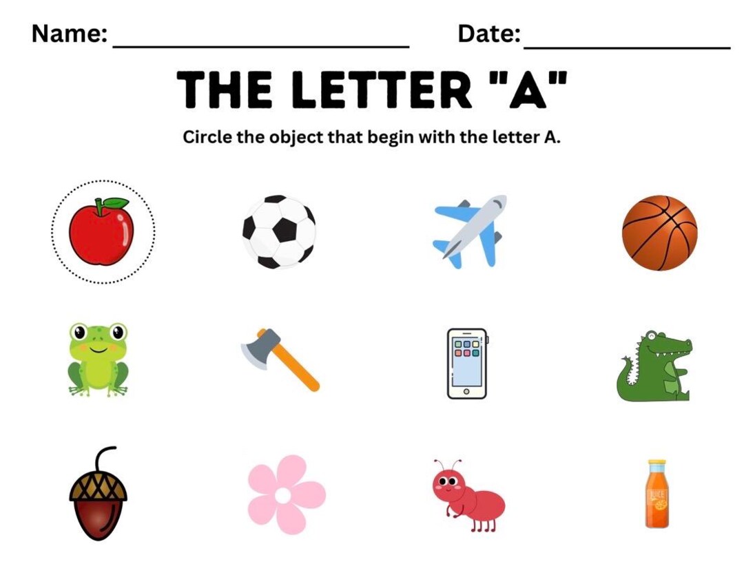 Alphabet Beginning Sounds Worksheets A–Z – Circle the Picture Phonics ...