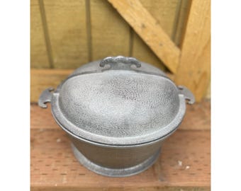 Vtg Guardian Service Small Round Dutch Oven Casserole W/ Aluminum Lid. 12x10.5x7