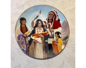 1991 Hamilton Collection The Naming Ceremony Plate KH Hussman 4006H Native Art