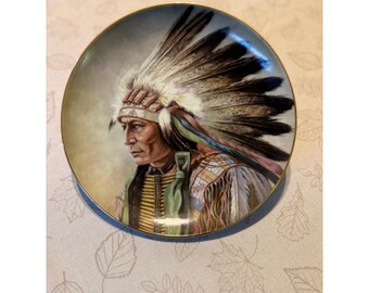 Artaffects Courage of the Arapaho Collector Plate Gregory Perillo 3211A Gold Rim