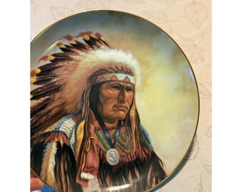 Artaffects Strength of the Sioux Gregory Perillo Collector Plate 23K Gold Rim