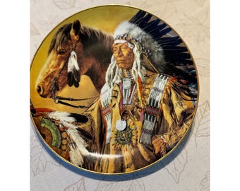 Franklin Mint Pride of the Sioux Paul Calle Limited Edition Collector Plate 8"