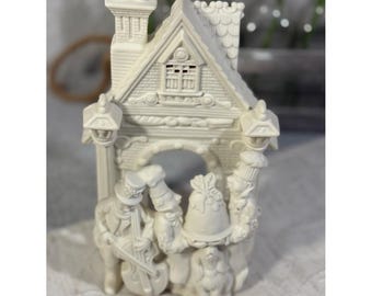 VTG PartyLite P7123 Bakery Carolers Bisque Porcelain Tealight Holder NIB