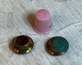 Antique 1860s Brass Shank Buttons - 22mm Victorian Coat Relic Patina (2pc)