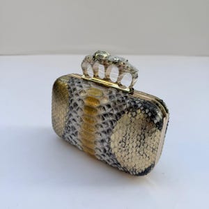 Evening clutch in natural gold genuine python