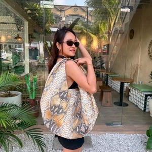 Hobo Bag in Natural Gold Foil Python Leather