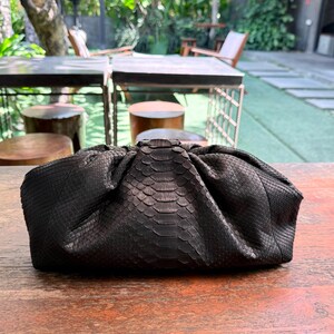 Cloud bag in Black Matte Exotic Python