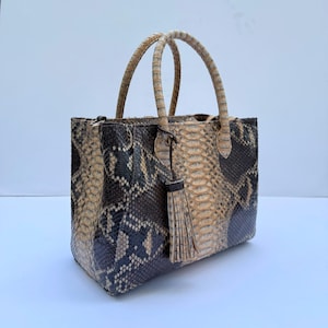Oryginalna torba Python w kolorze wielobrązowym