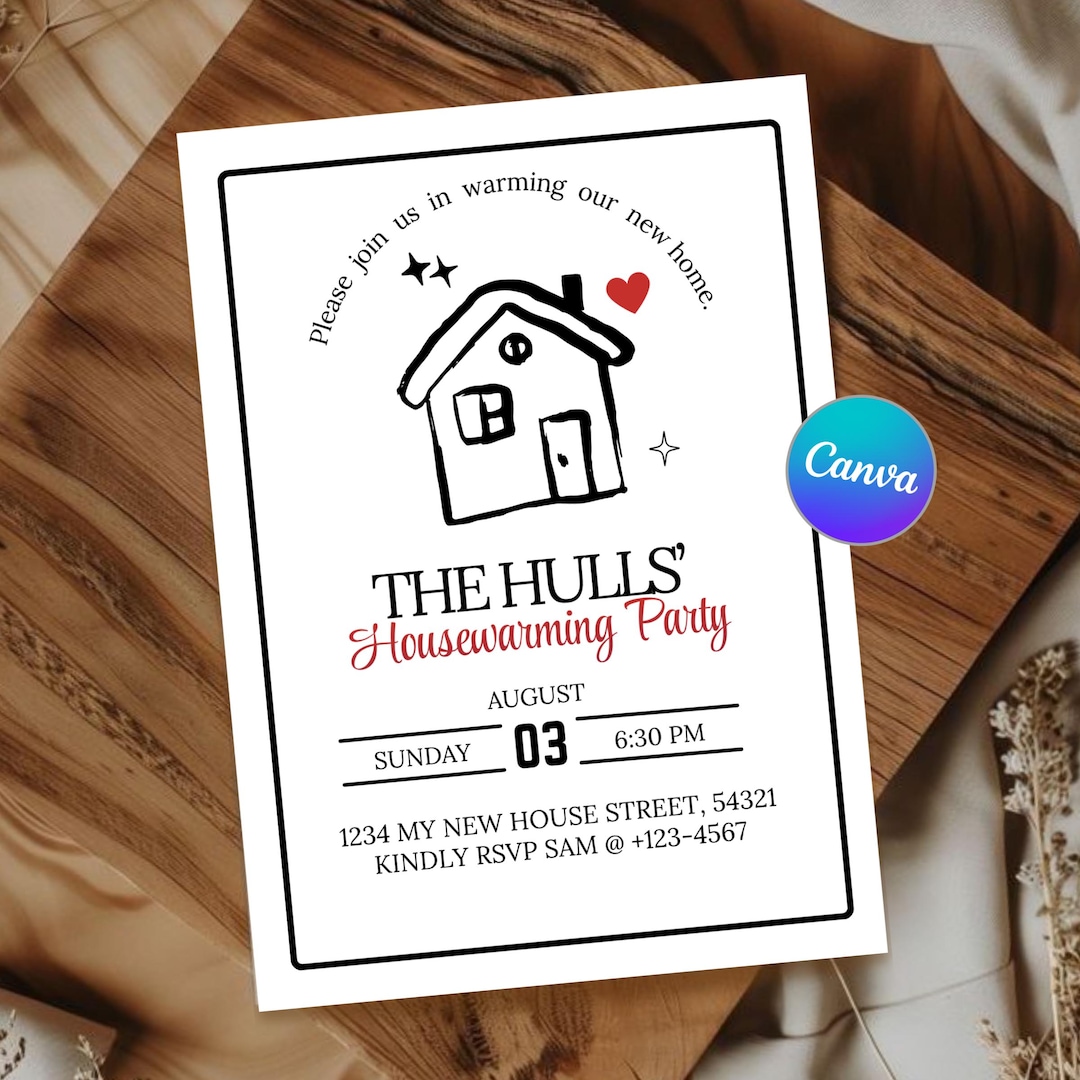 Editable Housewarming Invitation: Modern Open House Party Invite ...