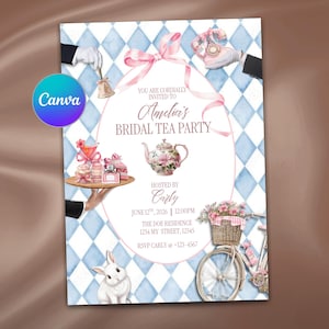 Invito per un tea party di addio al nubilato / Animato, stampabile e modificabile: Tea party a tema Alice nel Paese delle Meraviglie
