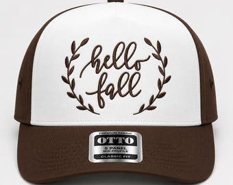 Hallo herfst geborduurde hoed, herfst baseballpet, herfstseizoensnapback, gezellige herfst esthetische hoed, leuk herfstcadeau