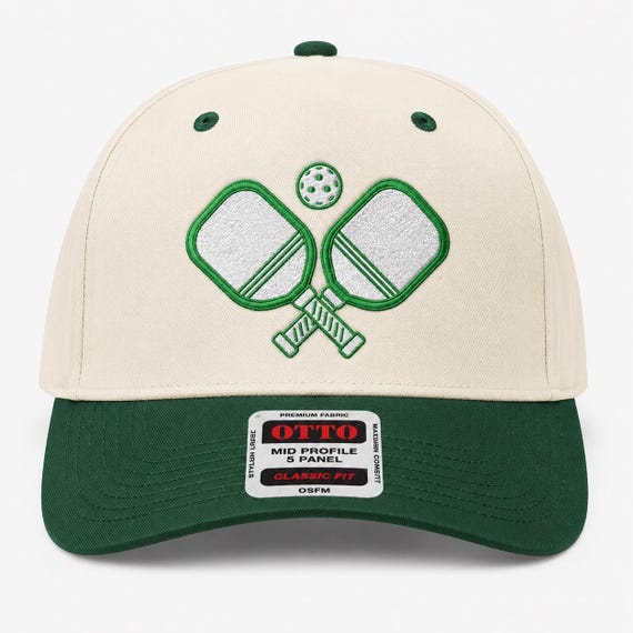 Pickleball Paddle Embroidery Design, Pickleball Hat, Sports Design, Machine Embroidery PES DST File Download