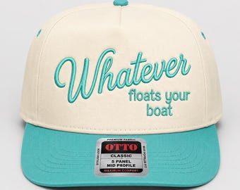 Boné OTTO bordado "Whatever Floats Your Boat", boné divertido para curtir a vida no lago, boné snapback perfeito para praia e barco no verão.