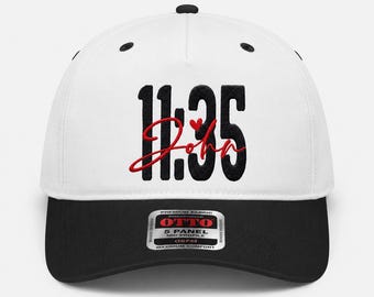 Design de bordado personalizado com nome e versículo bíblico "11:35", boné cristão personalizado, arquivo de bordado para máquina.