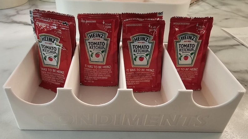 Condiment Packet Organizer – 3D Printed Ketchup Mustard Sauce Holder ...