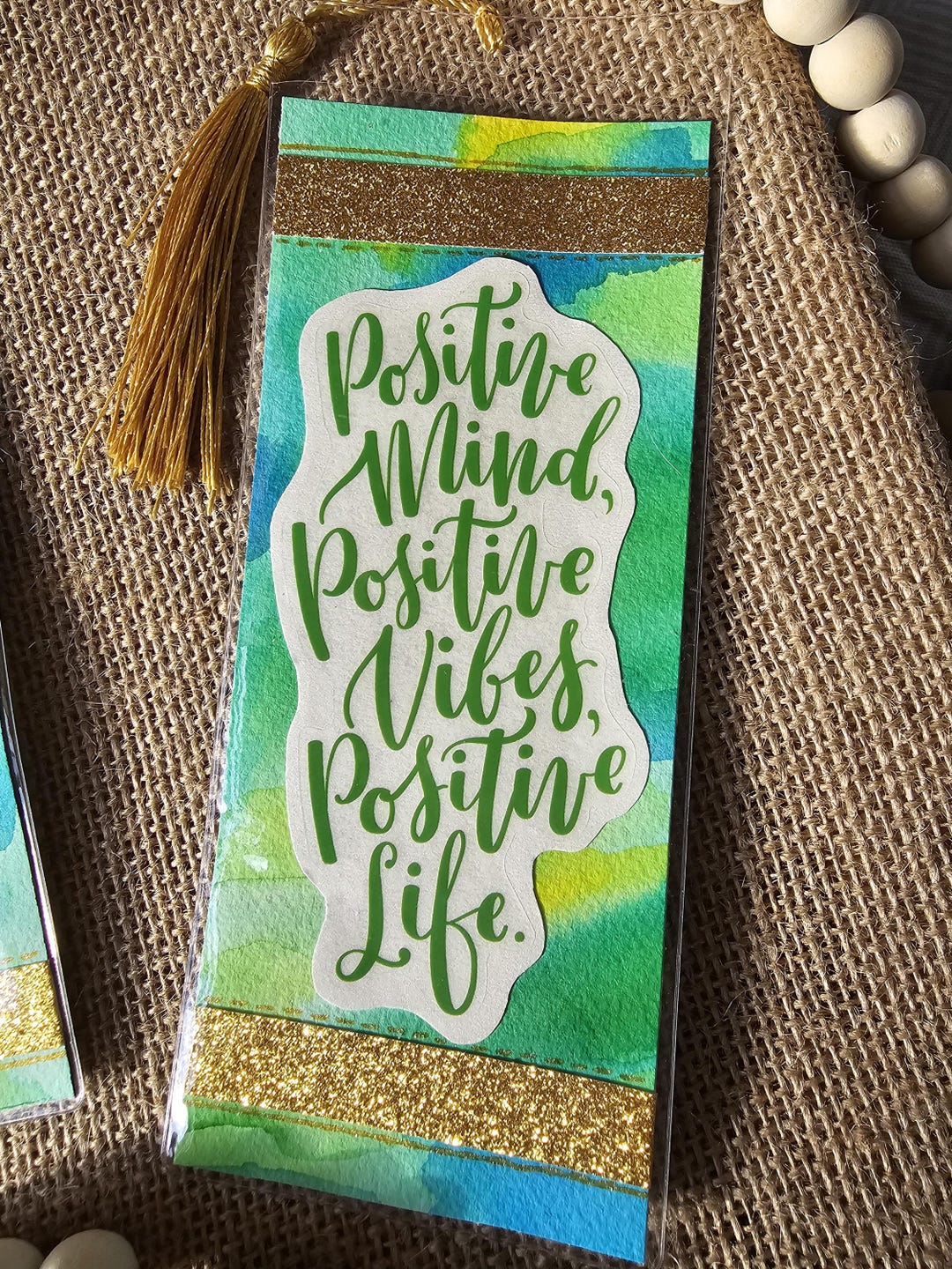 Positive Mind Positive Vibes Bookmark Set – Hand Painted Watercolor ...