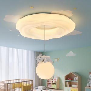 Bear Cloud Ceiling Light for Kids Room, Nursery LED Lamp