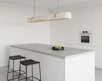 Spanish Marble Chandelier Gold Linear Ceiling Light Kitchen Island Fixture