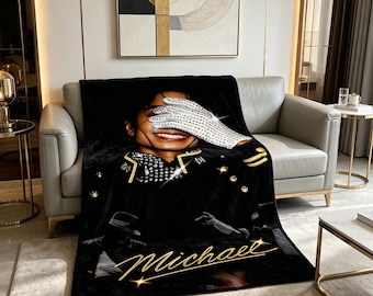 Michael Jackson Custom Name Blanket Soft Throw King of Pop Fan Personalized Throw Gift