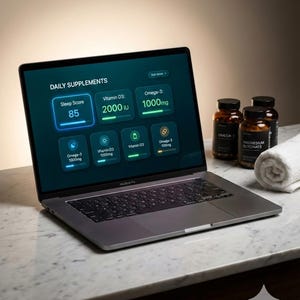 Vitamine- en supplemententracker | Interactief wellnessdashboard, timingcalculator, conflictchecker, digitale gezondheidsplanner, directe download