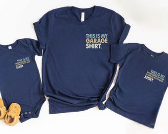 This is My Garage Shirt, This Is My Working In The Garage With Dad TShirt, Father's Day Matching Tee, Dad And Son Garage Gift Set