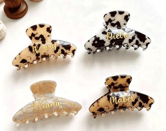 名前入りカスタムヘアクリップ、ブライズメイドギフト、パーソナライズヘアクリップ、大型ヘアクリップ、女性用ヘアアクセサリー