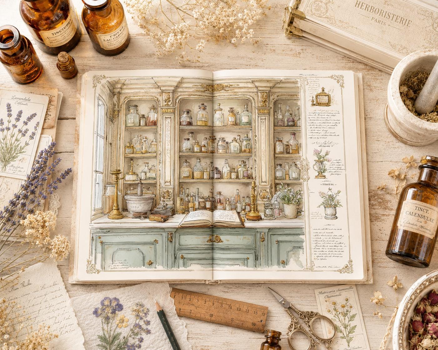 Antique Apothecary Junk Journal Pages | Vintage Pharmacy Watercolor ...