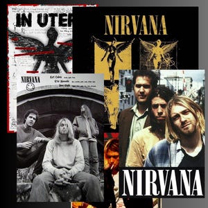 Nirvana T-shirtdesign PNG-paket, digital konst (300 DPI) (digital nedladdning)