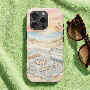 Coastal Mahjong Phone Case for iPhone and Samsung, with Summer Beachy Sunset