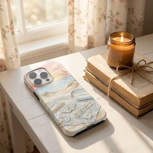 Coastal Mahjong Phone Case for iPhone and Samsung, with Summer Beachy Sunset image 2