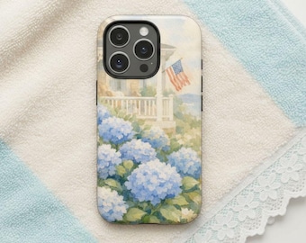 Nantucket Summer Phone Case for iPhone and Samsung with a Coastal Hydrangea Aesthetic