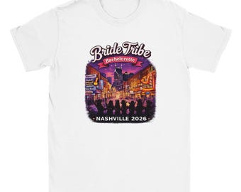 2026 Bachelorette Party Bridesmaid Bride Tribe Nashville Weekend Classic Unisex Crewneck T-shirt | Gildan® 64000