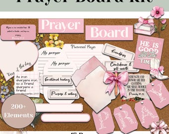 2026 Vision Board Stampabile Estetica Rosa, Kit per Vision Board Cristiana, Collage di Versetti Biblici, Decorazione da Parete per la Preghiera