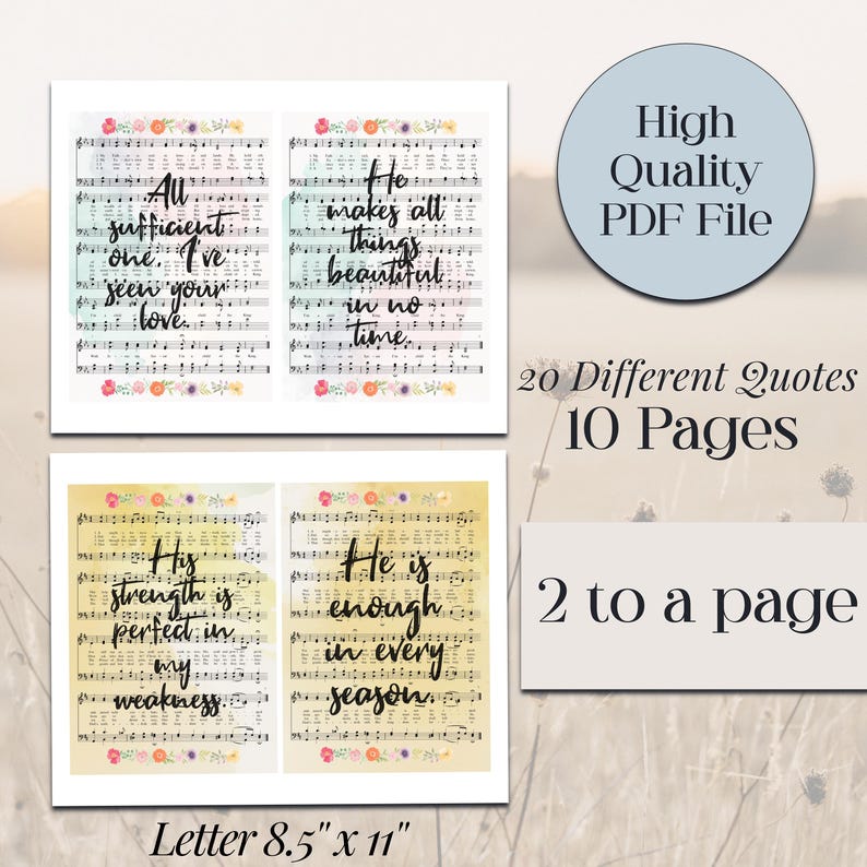 Bible Tip Ins Inserts for Journaling Printable Idea Hymnal Inserts for ...
