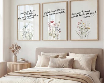 Stampa artistica da parete per camera da letto con citazione cristiana, idea per arredamento minimalista per dormitorio, per il digiuno cristiano, per la preghiera, arte con versetti biblici per l'angolo della preghiera