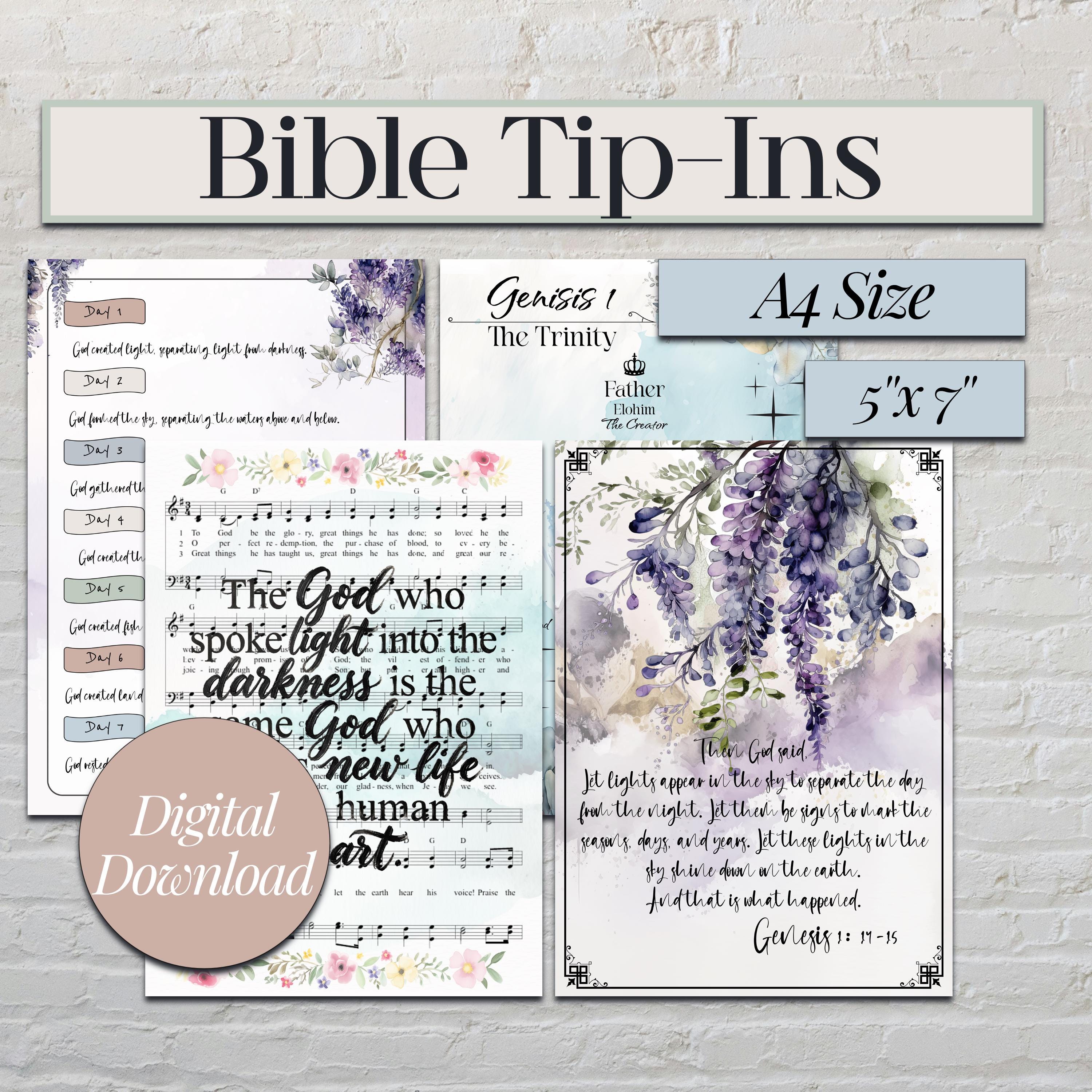 Bible Inserts for Journaling Printable Tip Ins Christian Scripture ...