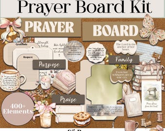 Lavagna di preghiera stampabile Kit per lavagna di visione cristiana Idea per la stanza di preghiera Decorazione delle Scritture per donne Festa di preghiera Ministero Studio della Bibbia Stampa