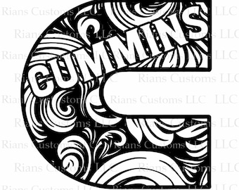 Tooled Leather Cummins Digital download PNG/SVG