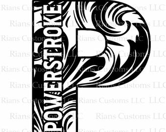 Tooled Leather look Powerstroke Digital Download PNG/SVG