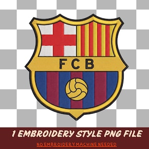 May include: An embroidered FCB crest patch featuring a shield shape with a red cross on white, yellow and red vertical stripes, a central gold band with black FCB text, and blue and red stripes below with a yellow soccer ball graphic.