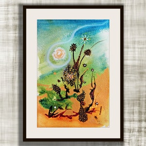 Original Abstract Watercolor, &quot;Into The Weeds&quot; Series, Watercolor Painting,  Original Painting, Weeds #4