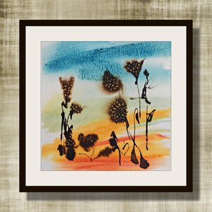 Abstract Watercolor, &quot;Into The Weeds&quot; Series, Watercolor Painting, Surrealist, Weeds #2