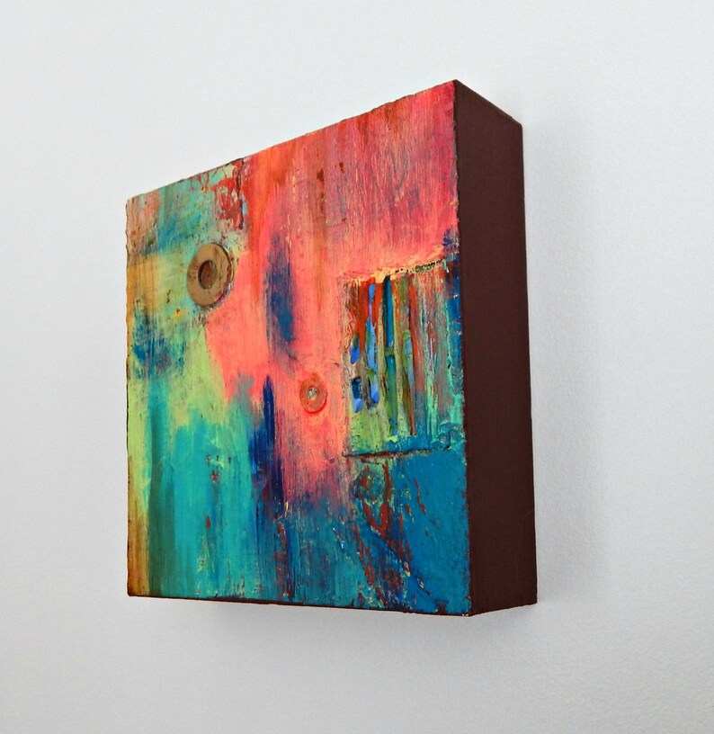 MODERN Rustic Abstract Painting Rustic Abstract Mixed Media Etsy